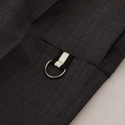 Dolce & Gabbana Gray Checked Cargo Trousers Stretch Pants