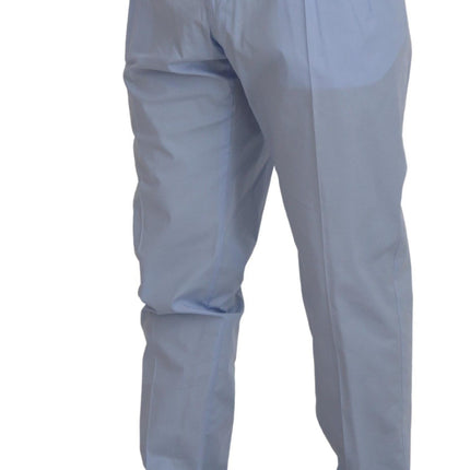 Dolce & Gabbana Blue Cotton Stretch Trousers Chinos Pants