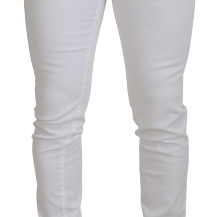 Dolce & Gabbana White Slim Skinny Stretch Cotton Denim Jeans