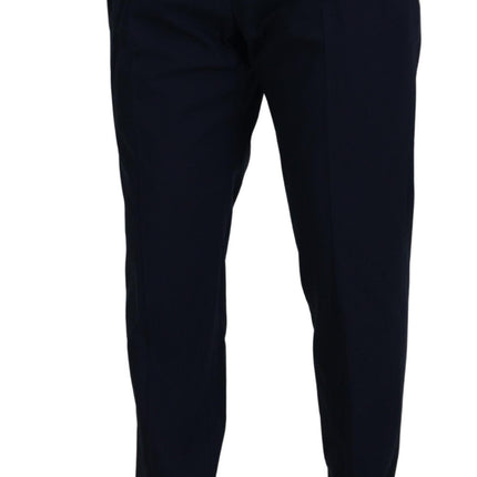 Dolce & Gabbana Blue Cotton Slim Trousers Chinos Pants