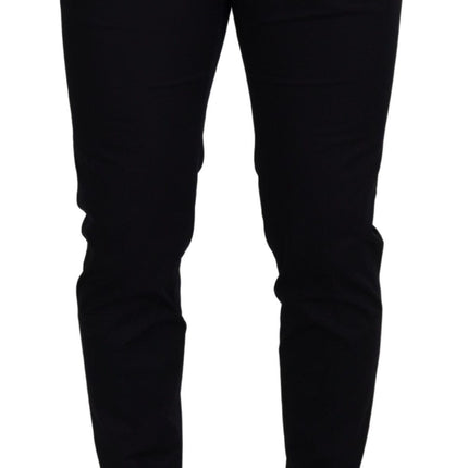 Dolce & Gabbana Blue Stretch Cotton Slim Trousers Chinos Pants