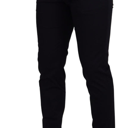 Dolce & Gabbana Blue Stretch Cotton Slim Trousers Chinos Pants