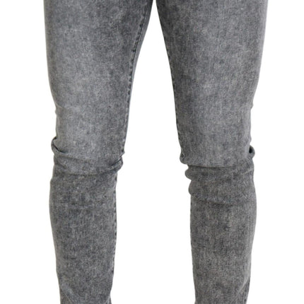 Dolce & Gabbana Gray Slim Fit Wash Stretch Cotton Denim Jeans