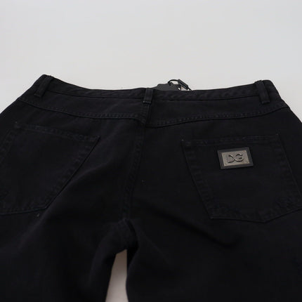 Dolce & Gabbana Black Loose Regular Torn Cotton Jeans