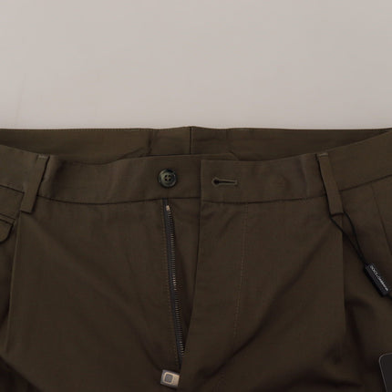 Dolce & Gabbana Green Chinos Cotton Casual Shorts