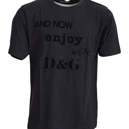 Dolce & Gabbana Gray Crewneck Cotton Short Sleeve  T-shirt