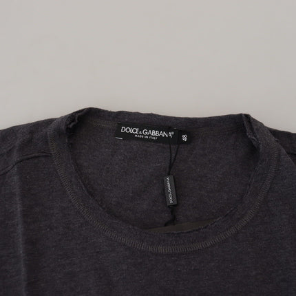 Dolce & Gabbana Gray Crewneck Cotton Short Sleeve  T-shirt