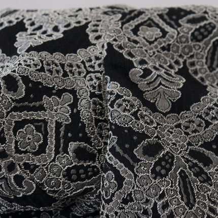 Dolce & Gabbana Black Gray Jacquard Sheath Bodycon Dress