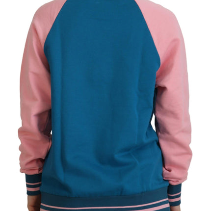 Dolce & Gabbana Blue Pink Queen Sequin Crystal Sweater