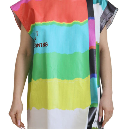 Dolce & Gabbana Multicolor TV Print Blouse Cotton  T-shirt
