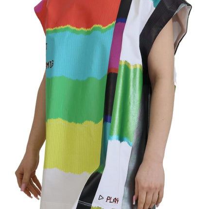 Dolce & Gabbana Multicolor TV Print Blouse Cotton  T-shirt