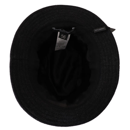 Dolce & Gabbana Gray Virgin Wool Logo Fedora Trilby Cappello Hat