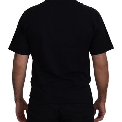 Dolce & Gabbana Black Cotton Embroidered Crewneck T-shirt