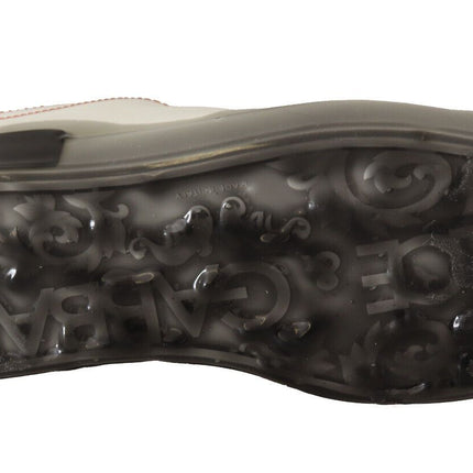 Dolce & Gabbana White Gold Leather Low Top Sneakers Casual Shoes