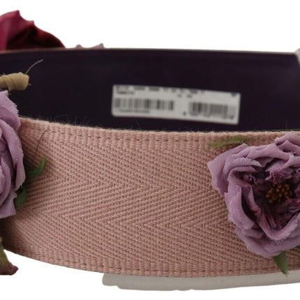 Dolce & Gabbana Multicolor Floral Appliques Metal Shoulder Strap