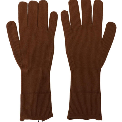 Dolce & Gabbana Brown Cashmere Knitted Hands Mitten Mens Gloves