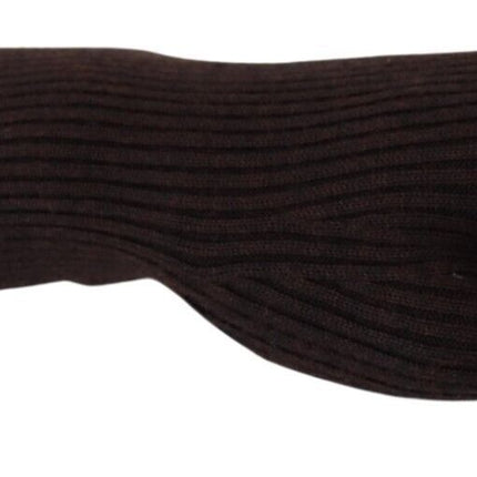 Dolce & Gabbana Brown Cashmere Silk Hands Mitten Mens Gloves