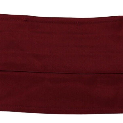 Dolce & Gabbana Maroon Silk Pleated Elastic Ear Strap One Size Face Mask