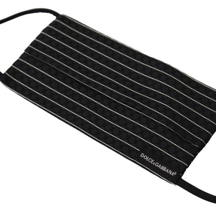 Dolce & Gabbana Black White Stripes Elastic Ear Strap One Size Face Mask