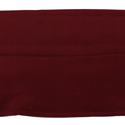 Dolce & Gabbana Maroon Silk Pleated Elastic Ear Strap One Size Face Mask