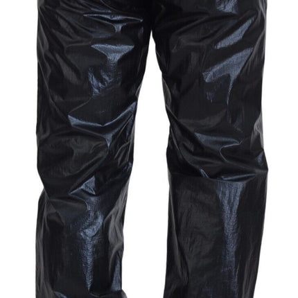 Dolce & Gabbana Black Shining Drawstring Trouser Nylon Pants