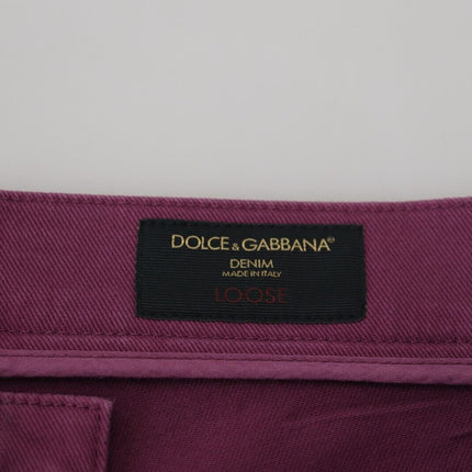 Dolce & Gabbana Magenta Cotton Men Casual Harness Denim Jeans