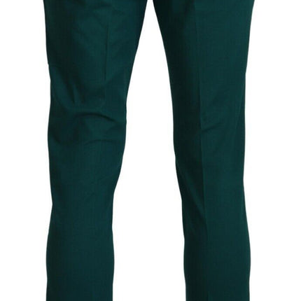 BENCIVENGA Green Straight Fit Men Formal Trousers Pants