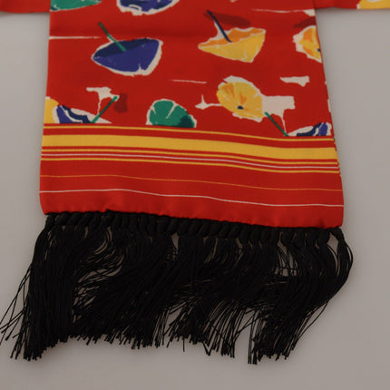 Dolce & Gabbana Multicolor DG Umbrellas Print Shawl Fringe Scarf