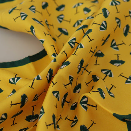 Dolce & Gabbana Yellow Printed DG Logo Square Mens Handkerchief Scarf