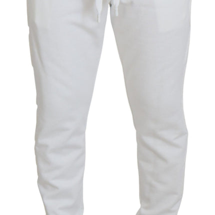 Dolce & Gabbana White Sport Logo Cotton Sweatpants Trousers Pants