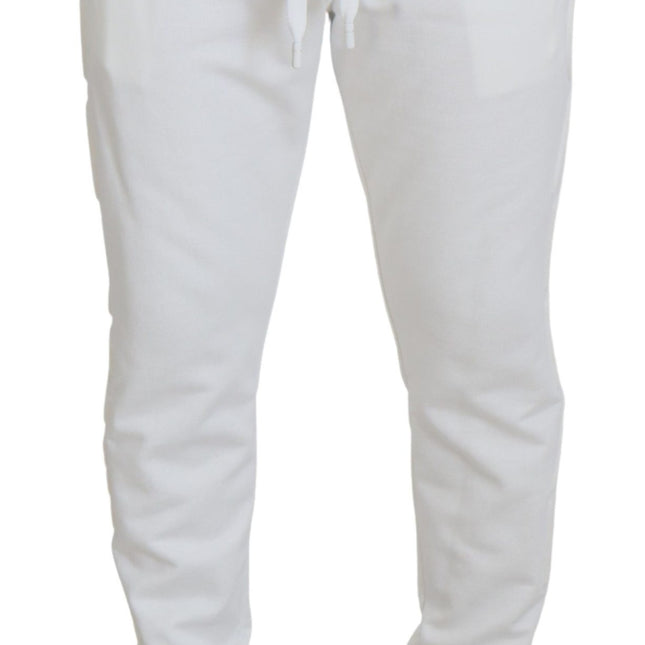 Dolce & Gabbana White Sport Logo Cotton Sweatpants Trousers Pants