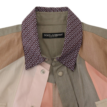 Dolce & Gabbana Multicolor Cotton Patchwork Slim Shirt