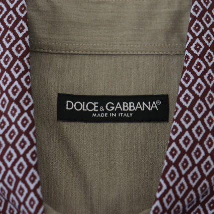 Dolce & Gabbana Multicolor Cotton Patchwork Slim Shirt