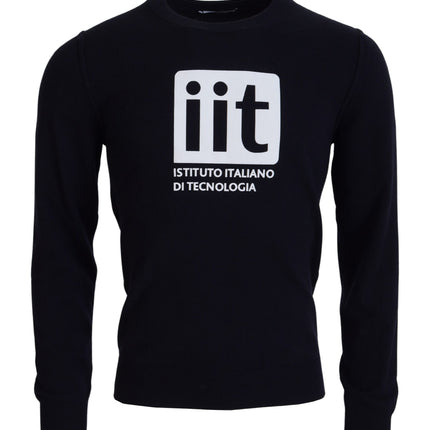 Dolce & Gabbana Blue Cashmere iit Print Pullover Sweater