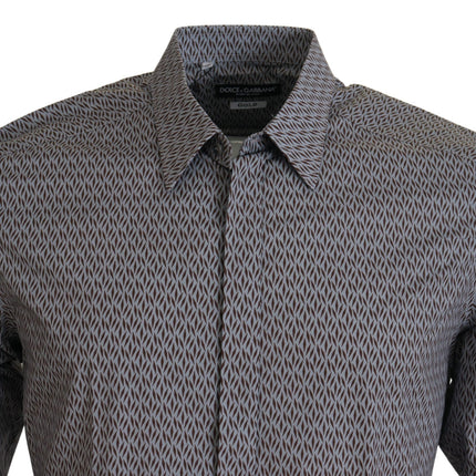 Dolce & Gabbana Gray Brown GOLD Slim Fit Dress Formal Shirt