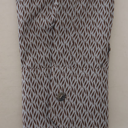 Dolce & Gabbana Gray Brown GOLD Slim Fit Dress Formal Shirt