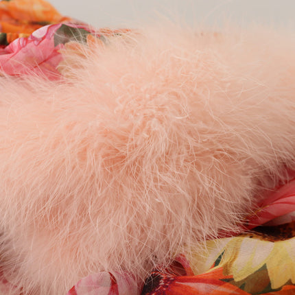Dolce & Gabbana Multicolor Floral Fur Shearling Blouse Top