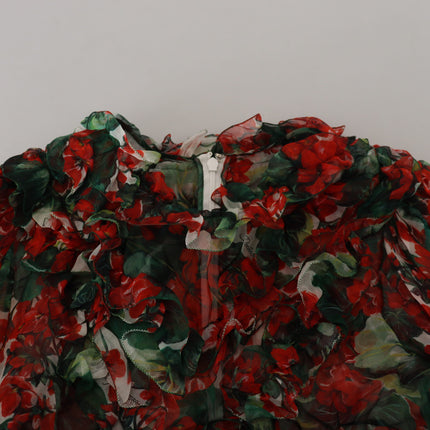 Dolce & Gabbana Multicolor Geranium A-line Knee Length Dress