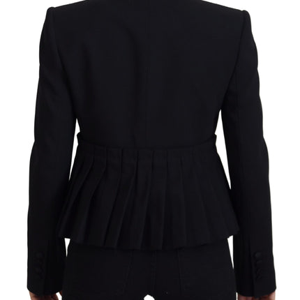 Dolce & Gabbana Black Single Breasted Fit Blazer Wool Jacket