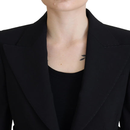 Dolce & Gabbana Black Single Breasted Fit Blazer Wool Jacket