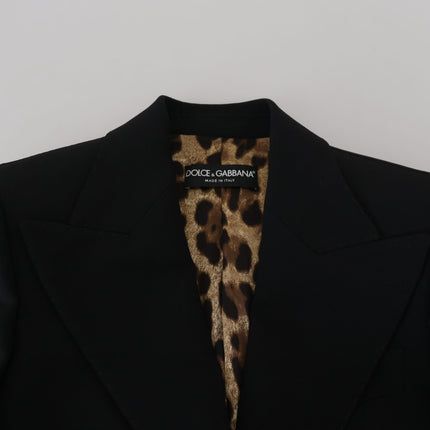 Dolce & Gabbana Black Single Breasted Fit Blazer Wool Jacket
