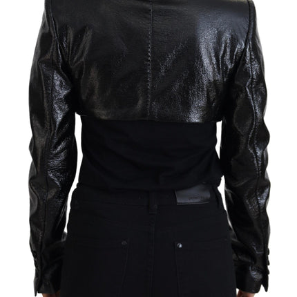 Dolce & Gabbana Black Long Sleeves Crop Blazer Cotton Jacket