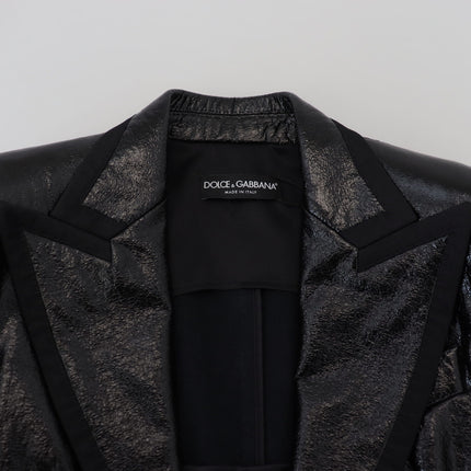 Dolce & Gabbana Black Long Sleeves Crop Blazer Cotton Jacket