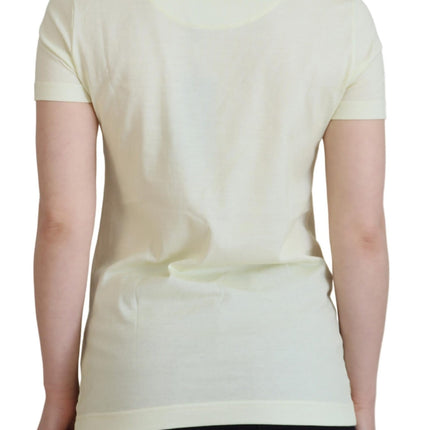 Dolce & Gabbana Yellow Havanity Round Neck Tee Cotton T-shirt