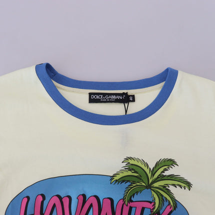 Dolce & Gabbana Yellow Havanity Round Neck Tee Cotton T-shirt