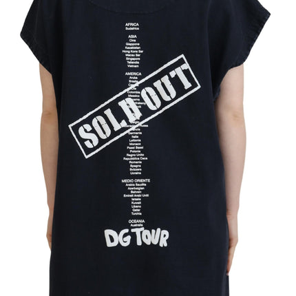 Dolce & Gabbana Black D&G Fashion Round Neck Cotton T-shirt