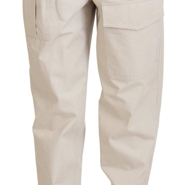Dolce & Gabbana Beige High Waist Women Pants