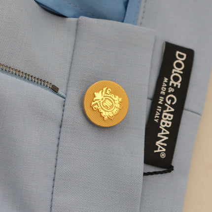 Dolce & Gabbana Light Blue Button Wide Leg Pants