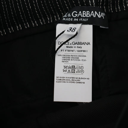 Dolce & Gabbana Black Straight Fit Cotton Pants