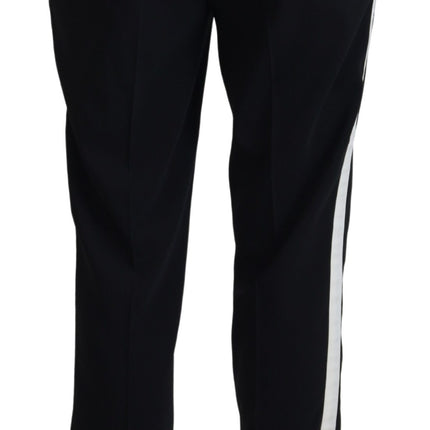 Dolce & Gabbana Black Tapered Women Wool Pants